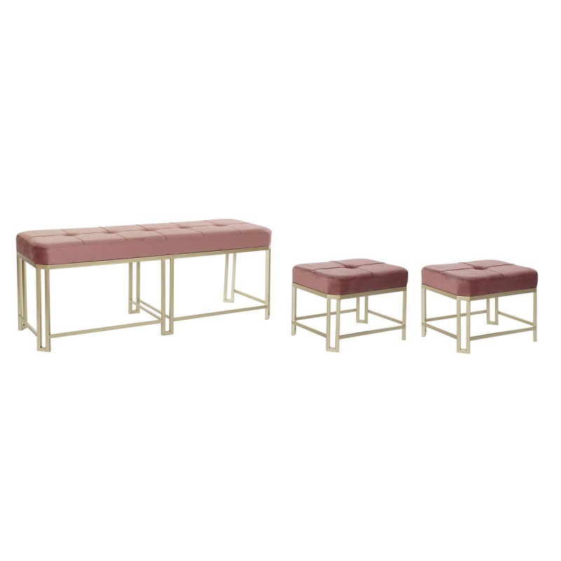 Banqueta DKD Home Decor Rosa Metal Terciopelo (120 x 40 x 46 cm) Banqueta DKD Home Decor Rosa Metal Terciopelo (120 x 40 x 46 cm)