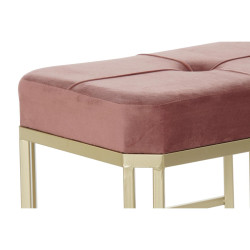 Banqueta DKD Home Decor  Rosa Metal Terciopelo (120 x 40 x 46 cm)