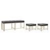 Banqueta DKD Home Decor  Gris Metal Terciopelo (120 x 40 x 47 cm)