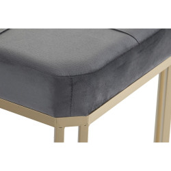 Banqueta DKD Home Decor  Gris Metal Terciopelo (120 x 40 x 47 cm)