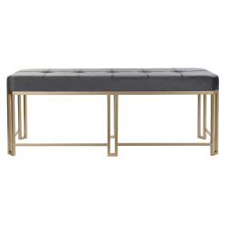 Banqueta DKD Home Decor  Gris Metal Terciopelo (120 x 40 x 47 cm)