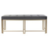 Banqueta DKD Home Decor  Gris Metal Terciopelo (120 x 40 x 47 cm)