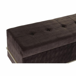 Banqueta DKD Home Decor  Dorado Metal Marrón Terciopelo (120 x 42 x 4