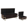 Banqueta DKD Home Decor  Dorado Metal Marrón Terciopelo (120 x 42 x 4