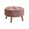 Reposapiés DKD Home Decor Natural Madera Terciopelo Rosa claro (61 x