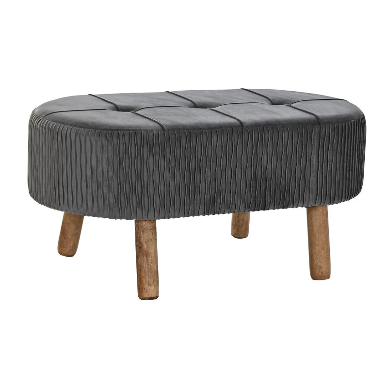 Banqueta DKD Home Decor  Gris Natural Gris oscuro Madera 80 x 46 x 38