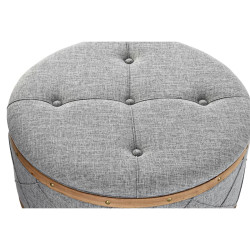 Banqueta DKD Home Decor  Natural Madera Poliéster Gris claro (80 x 80