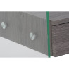 Mesita de Noche DKD Home Decor Gris Marrón oscuro Cristal Madera MDF