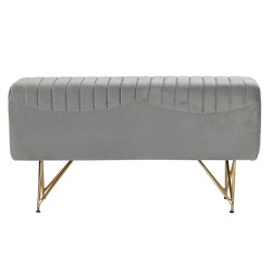 Banqueta DKD Home Decor  90 x 31 x 47 cm Gris Dorado Metal