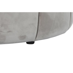 Reposapiés DKD Home Decor Beige Poliéster Madera MDF (86 x 86 x 48 c