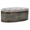Banqueta DKD Home Decor  Beige Metal Poliéster Marrón oscuro (121 x