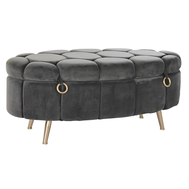 Banqueta DKD Home Decor Gris Metal Poliéster (125 x 56 x 53 cm) Banqueta DKD Home Decor Gris Metal Poliéster (125 x 56 x 53 cm)