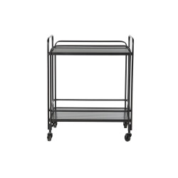 Mueble Camarera DKD Home Decor Negro Metal Cristal 60,5 x 40,5 x 75,5