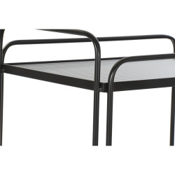 Mueble Camarera DKD Home Decor Negro Metal Cristal 60,5 x 40,5 x 75,5