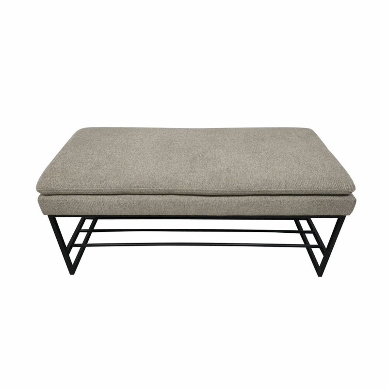 Butaca Pie de Cama DKD Home Decor Negro Beige Poliéster Hierro (80 x