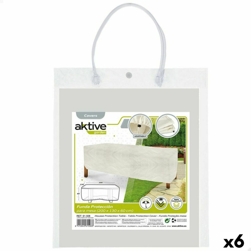 Funda Protectora Aktive Mesas Polietileno 200 x 60 x 130 cm (6 Unidade