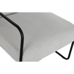 Sillón DKD Home Decor Negro Poliéster Blanco Hierro (64 x 74 x 79 cm