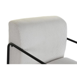 Sillón DKD Home Decor Negro Poliéster Blanco Hierro (64 x 74 x 79 cm