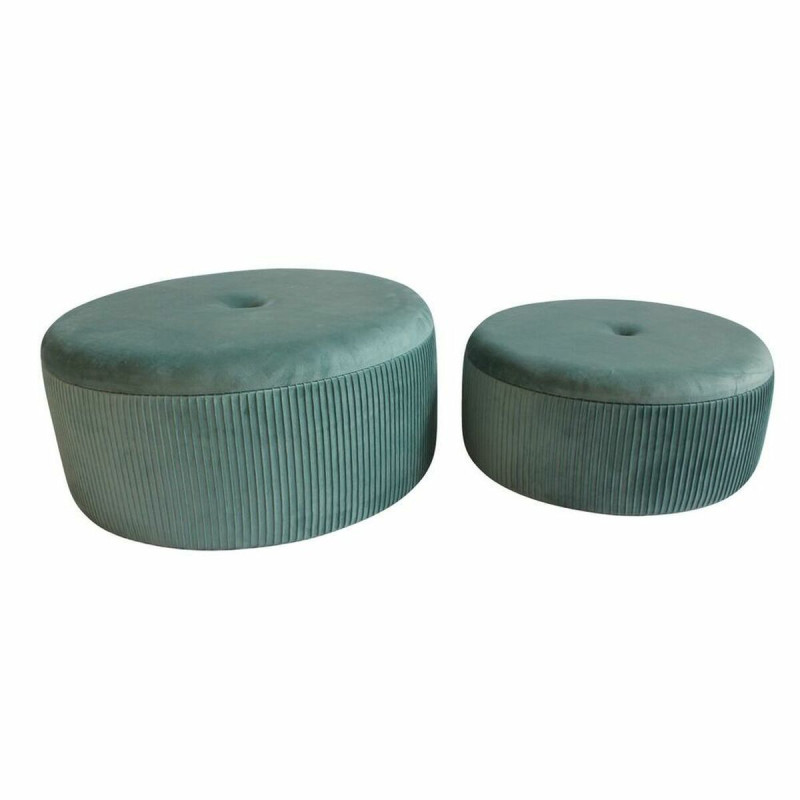 Reposapiés DKD Home Decor Verde Madera MDF Terciopelo 70 x 70 x 28 cm Reposapiés DKD Home Decor Verde Madera MDF Terciopelo 70 x 70 x 28 cm