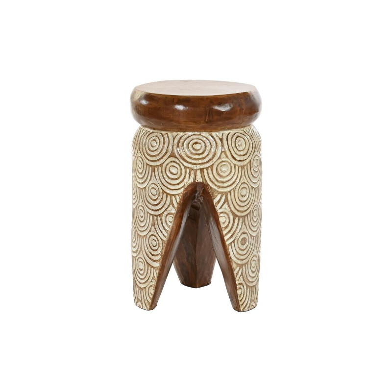 Mesa auxiliar DKD Home Decor Natural Blanco Madera de albasia (29 x 29