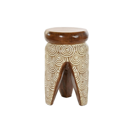 Mesa auxiliar DKD Home Decor Natural Blanco Madera de albasia (29 x 29