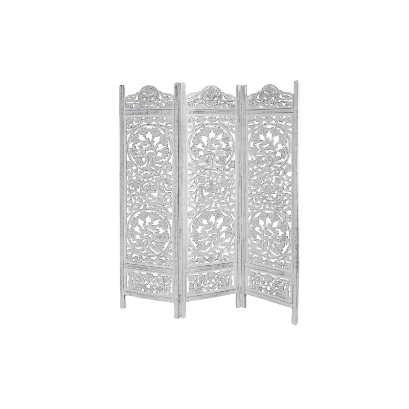 Biombo DKD Home Decor Blanco Madera de mango Madera MDF 150 x 2 x 180