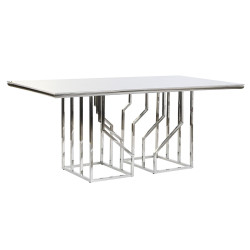 Mesa de Comedor DKD Home Decor Plateado Cristal Acero (180 x 90 x 75 c