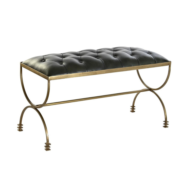 Butaca Pie de Cama DKD Home Decor 90 x 38 x 52 cm Dorado Metal Verde M Butaca Pie de Cama DKD Home Decor 90 x 38 x 52 cm Dorado Metal Verde M
