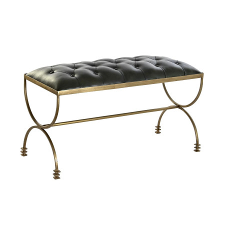 Butaca Pie de Cama DKD Home Decor 90 x 38 x 52 cm Dorado Metal Verde M