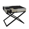 Butaca Pie de Cama DKD Home Decor Blanco Negro Vaca Metal 60 x 40 x 50