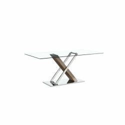 Mesa de Comedor DKD Home Decor 180 x 100 x 78 cm Plateado Marrón Acer