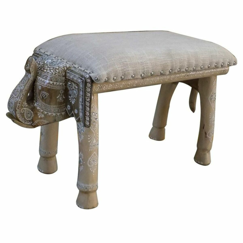 Banqueta DKD Home Decor Elefante Blanco Natural Madera de mango 65 x 3 Banqueta DKD Home Decor Elefante Blanco Natural Madera de mango 65 x 3