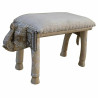 Banqueta DKD Home Decor Elefante Blanco Natural Madera de mango 65 x 3