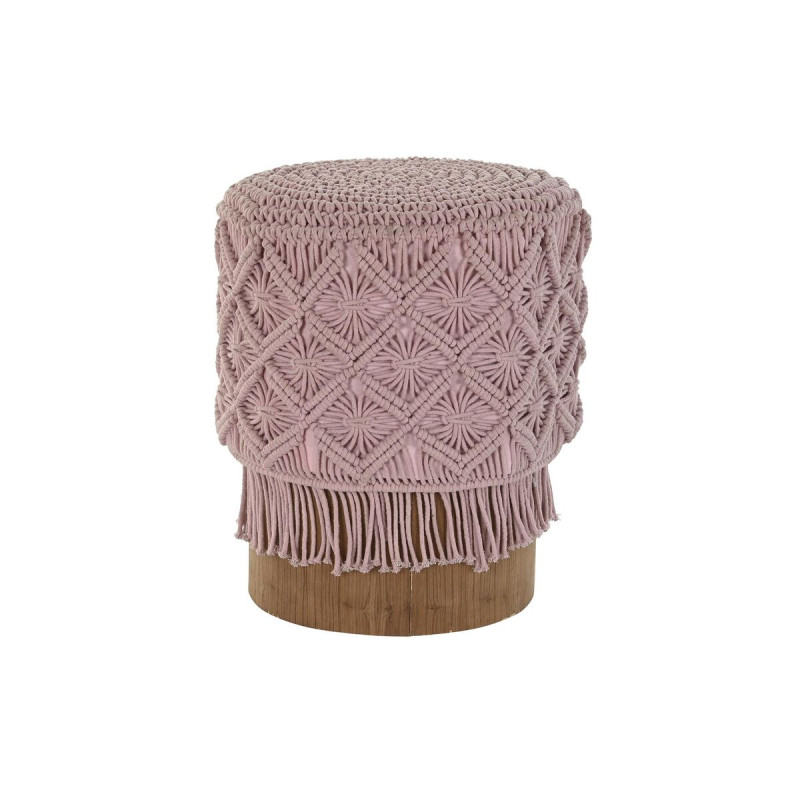 Reposapiés DKD Home Decor 43 x 43 x 51 cm Madera Marrón Rosa claro M Reposapiés DKD Home Decor 43 x 43 x 51 cm Madera Marrón Rosa claro M