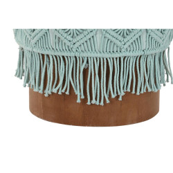 Reposapiés DKD Home Decor Madera Marrón Algodón Menta (43 x 43 x 52