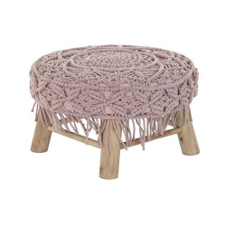 Reposapiés DKD Home Decor 48 x 48 x 30 cm Natural Madera Marrón Rosa