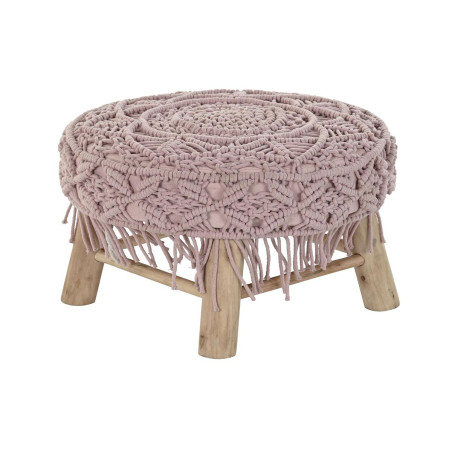 Reposapiés DKD Home Decor 48 x 48 x 30 cm Natural Madera Marrón Rosa