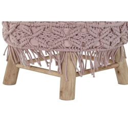 Reposapiés DKD Home Decor 48 x 48 x 30 cm Natural Madera Marrón Rosa