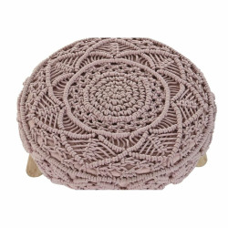 Reposapiés DKD Home Decor 48 x 48 x 30 cm Natural Madera Marrón Rosa