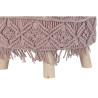 Reposapiés DKD Home Decor Natural Rosa claro Madera Boho Macramé 53