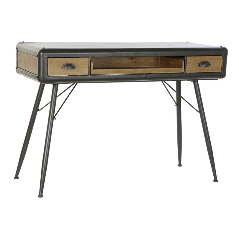 Escritorio DKD Home Decor Natural Gris claro Metal Abeto Madera de abe