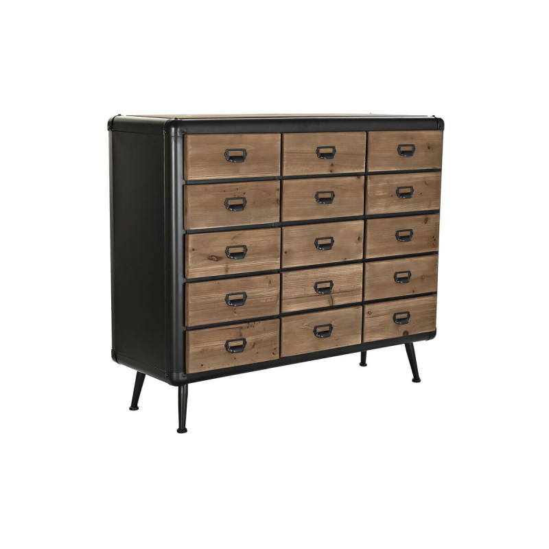 Cajonera DKD Home Decor Marrón Negro Metal Abeto Loft 114 x 42 x 96 c Cajonera DKD Home Decor Marrón Negro Metal Abeto Loft 114 x 42 x 96 c
