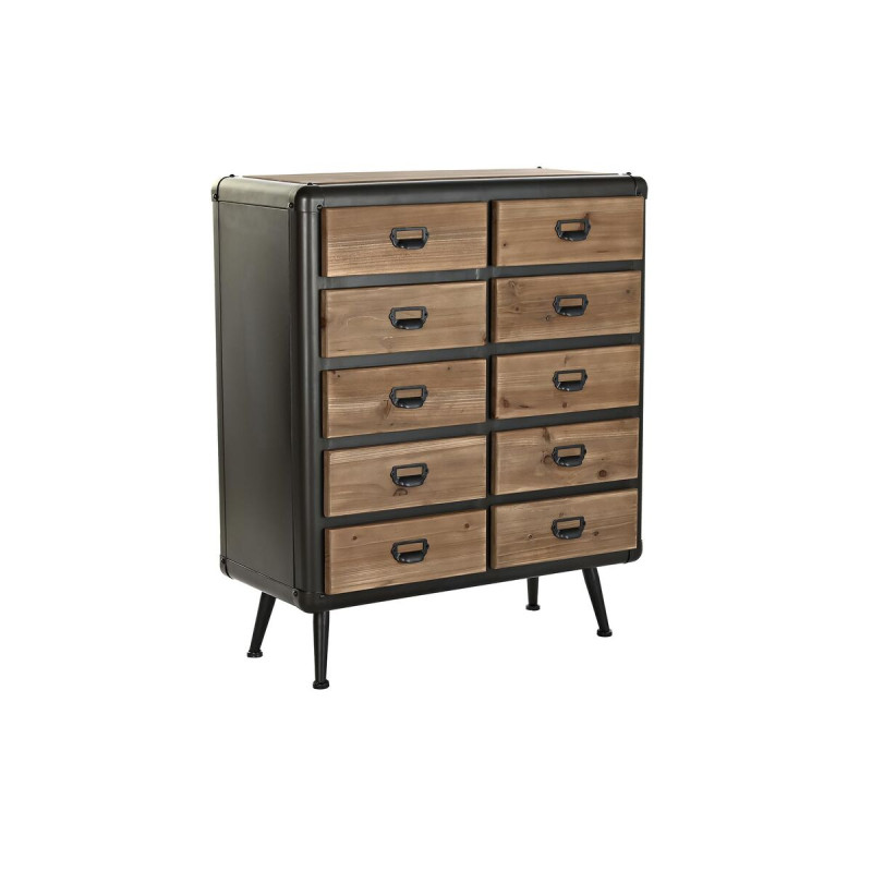 Cajonera DKD Home Decor Abeto Negro Metal Marrón (80 x 40 x 95 cm) Cajonera DKD Home Decor Abeto Negro Metal Marrón (80 x 40 x 95 cm)