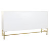 Aparador DKD Home Decor Rombos Blanco Latón Madera de mango (157 x 43