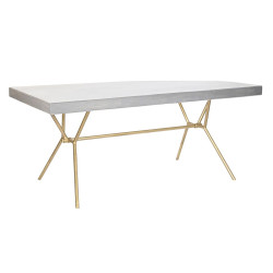 Mesa de Comedor DKD Home Decor Gris Dorado Blanco Latón Madera de man