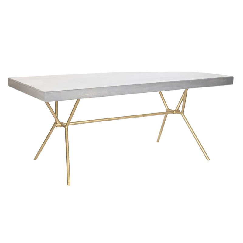 Mesa de Comedor DKD Home Decor Gris Dorado Blanco Latón Madera de man Mesa de Comedor DKD Home Decor Gris Dorado Blanco Latón Madera de man