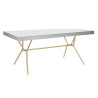 Mesa de Comedor DKD Home Decor Gris Dorado Blanco Latón Madera de man