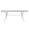 Mesa de Comedor DKD Home Decor Gris Dorado Blanco Latón Madera de man