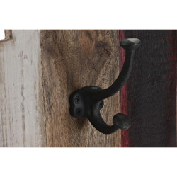 Perchero de Pared DKD Home Decor Blanco Natural Marrón oscuro Madera