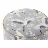 Reposapiés DKD Home Decor Azul Blanco Verde Madera Terciopelo Pájaro